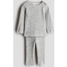 3-6M Övriga sets H&M 2-delat Set I Merinoull - Ljusgråmelerad