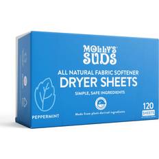 Molly's Suds Fabric Softener Dryer Sheets Peppermint 120 Sheets