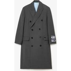 Lacoste Manteaux Lacoste Long Wool Blend Coat Grey Chine