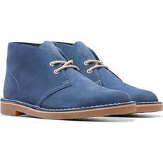 Slip-On Chukka Boots Clarks Bushacre Men's Shoes Blue Suede