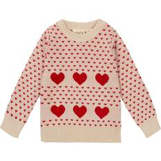 Mädchen - S Strickpullover Flöss Ruby Red/Cloud Zoe Sweater mdr/86