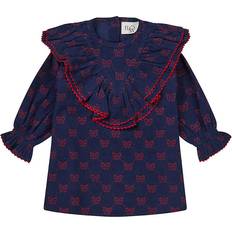 Navy/Ruby Red Bows Luna kjole mdr/74