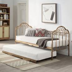 SlumberWorx Knebworth French Shabby Chic Living Room Bedroom Metal Day Bed Frame - Gold