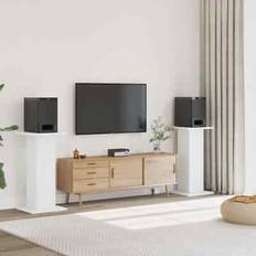 vidaXL Speaker Stands 2 Pcs White 30 x 30 x 80 cm Engineered Wood