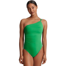 Lauren Ralph Lauren Dam Badkläder Lauren Ralph Lauren Women's Double-Strap One-Shoulder Swimsuit Palm Green