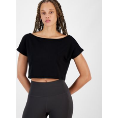 Macy's Tops Macy's Id Ideology Women's Off-The-Shoulder T-Shirt, Created for Black Nigh 2XL