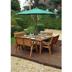 Charles Taylor 8 Square Table and Bench with Cushions - One Size Patio Dining Set