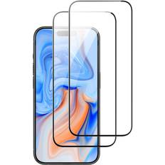 ESR Skärmskydd ESR iPhone 16 Pro Skärmskydd Härdat glas med Monteringsram 2-pack Svart Kant