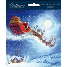 Caltime Christmas eve santa sleigh advent calendar card 160 x160mm