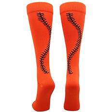 NHL Socks MadSportsStuff Softball Socks with Stitches Over The Calf Orange/Black, Large