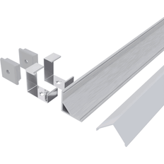 Alu Hjørneprofil Firkantet Diffuser 1 Meter Op Til 10mm Strip LED bånd