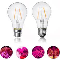 Greenzech B22 2W E27 A60 LED Plant Grow Light Bulb AC85-265V