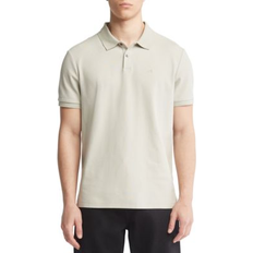 Calvin Klein Men Polo Shirts Calvin Klein Men's Pique Solid Polo Pussywillow Gray