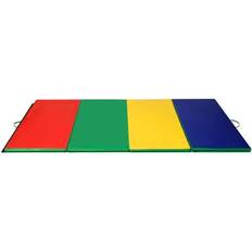 Exercise Mats Costway 4 Feet x 10 Feet Thick Folding Panel Gymnastics Mat-Color