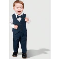 White Suits Children's Clothing Shein New SlimFit Formal Suit For Young Boys Piece Set Including White Collared Shirt Solid Vest Bow Tie And Pants Formal Occasion Outfit