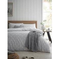 Textiles Catherine Lansfield Polka Dot Brushed Cotton Set - - Double Duvet Cover White, Grey