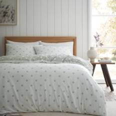 Textiles Catherine Lansfield Polka Dot Brushed Cotton Set Duvet Cover Green
