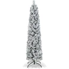 Costway White LED Slim Artificial 6 ft Christmas Tree