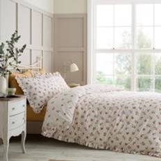 Bed Linen Catherine Lansfield Frill Ditsy Floral Reversible Set - Cream Duvet Cover White