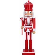 Gisela Graham Red/White Wood Nutcracker 38 cm - Multi Christmas Tree Ornament