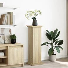Grå - Træ Konsolborde vidaXL Piedestal Med Opbevaring 31 x 30 x 90 cm Konstrueret Træ Sonoma-eg Konsolbord