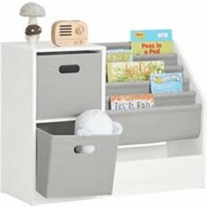 Fabric Bookcases SoBuy KMB76-W Bookcase Book Shelf with 2 Fabric Boxes