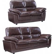 Leather Sofas - Wood Furniture In Store Verona Brown Sofa 215cm 2pcs 2 Seater, 3 Seater