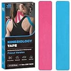 AnjoCare AnjoCare Kinesiologitejp 2-pack 5cm X 5M förskuren elastisk muskelstödstejp för sjukgymnastik och sport, vattenavvisande sporttejp för knävärk, armbågs- och axelmuskler