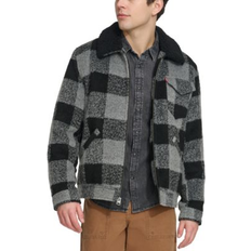 Levi's Plaid Full-Zip Depot Jacket with Fleece Collar - Blak Forest