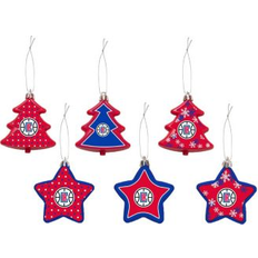 Foco La Clippers 3'' x 3'' Six-Pack Shatterproof And Star Set - Multi Christmas Tree Ornament