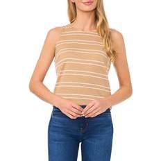 Linen Tank Tops CeCe Stripe Crewneck Tank Top