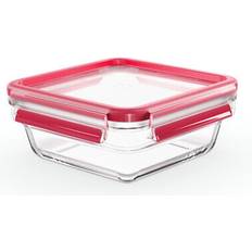 Plastique Boîtes de Cuisine EMSA Boite Clip & Close Verre Carré 0,8 L - Rouge Boîte de Cuisine 0.8L