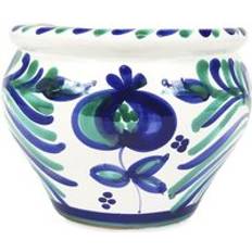 Pots, Plants & Cultivation Verano Spanish Ceramics Granada Hand Painted White Outdoor Garden Patio Terrace Bola Plant Pot D 25 cm - One Size