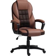 Brown Chairs Homcom Executive High Back With Armrests Brown Office Chair