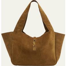 Saint Laurent Totes & Shopping Bags Saint Laurent Bea YSL Cabas Tote Bag in Suede GOLDEN LEAF