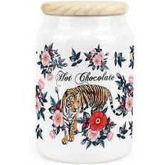 Purely Home Floral Tiger Hot Chocolate Canister Storage Jar One Size Kitchen Container