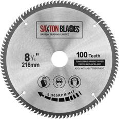 Saxton TCT Circular Fine Cutting Wood Saw Blade 216mm x 30mm Bore x 100T Compatible with Bosch Makita Dewalt