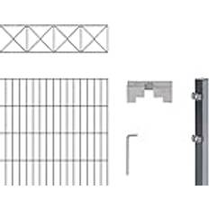 Alberts Stålnätspanel Set Nexus Dubbla Trådar 200x100 cm 14m Antracit