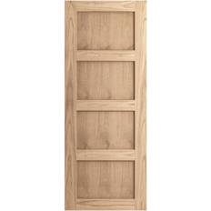 Internal doors JELD-WEN Oak Internal Unfinished Shaker 4 Panel Barn 2073x862x35 mm Interior Door (x)