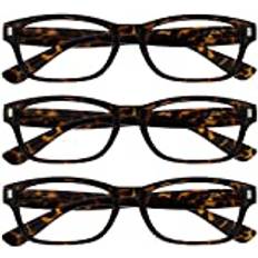 Brown Reading Glasses Opulize Brown Tortoiseshell UV Reader 3 Pack