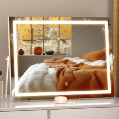 Hasipu X LED Lighted Makeup Mirror With Smart Touch And Color Dimmable Perfect For Bedroom Dressing Room Living Room Barber Shop Hotel Ideal Halloween