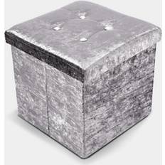 Foot Stools Home Republic Crushed Velvet Foldable Storage Ottoman Small Foot Stool
