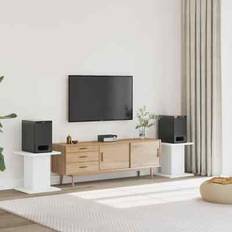 Wood Speaker Stands vidaXL Speaker Stands 2 Pcs White 30 x 30 x 40 cm Engineered Wood