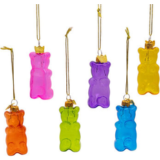 Christmas Tree Ornaments Kurt Adler Noble Gems Glass Gummy Bear 6-Piece Set 2.5" H x 0.8" W x 1" D - Multicolored Christmas Tree Ornament