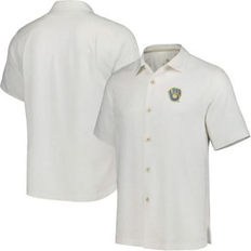 Silk Shirts Tommy Bahama Men's White Milwaukee Brewers Sport Tropic Isles Camp Button-Up Shirt White