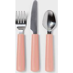 Pillowfort Kids' 3pc Stainless Steel Flatware Set Pink