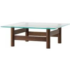 Audo Copenhagen Tables Basses Audo Copenhagen Brasilia 100 x 100 cm Dark Stained Oak-Clear Glass Table Basse