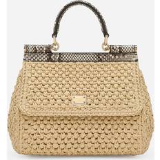 Raffia Handbags Dolce & Gabbana Medium Sicily Handbag Woman Handbags Neutral Onesize