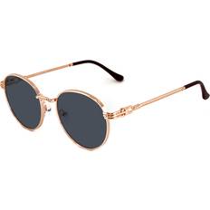 XLab SICILIA Sunglasses Metal Gold Smoke Round Polarized
