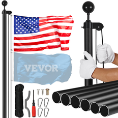 Piezas de mástil de bandera VEVOR VEVOR 30FT Detachable Flagpole Kit - American Black